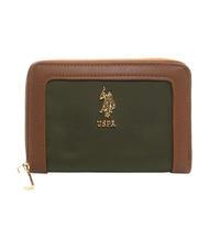 U.s. Polo Assn. Houston Zip Around Wallet Green Tan Buy At Outlet Prices