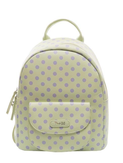 PASH BAG LADY Polka dot backpack with scarf green/lilac - Women’s Bags